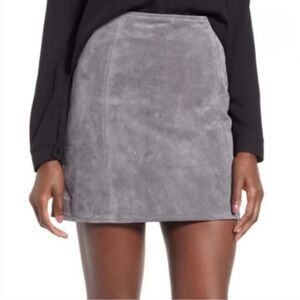 BLANKNYC Women Small (Sz 26) Gray Suede A-Line Mini Skirt, Soft Genuine Suede.